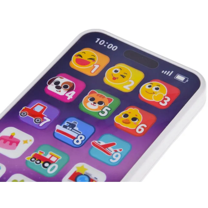 telefon z ikonami tortu i aparatu aktywującymi melodie i dźwięki