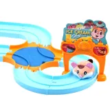 zestaw z wózkiem, stolikiem i fotelami do zabawy z chomikiem