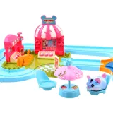 chomik poruszający się po torze z elementami zwrotnicy