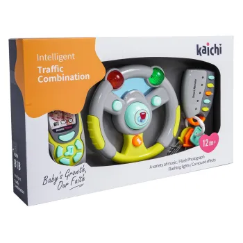 Zestaw interaktywny kierowcy dla dzieci z kierownicą, telefonem i pilotem