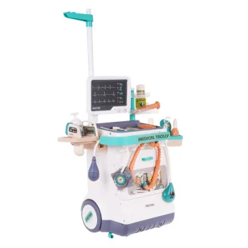 Interaktywny Zestaw Lekarza z Wózkiem lekarskim dla dzieci 3+ EKG RTG + Termometr + Stetoskop + Akcesoria 26 el.