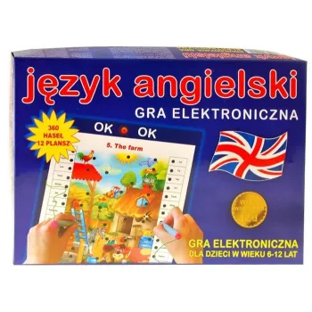 Plansza z angielskimi słówkami i obrazkami z zestawu edukacyjnego