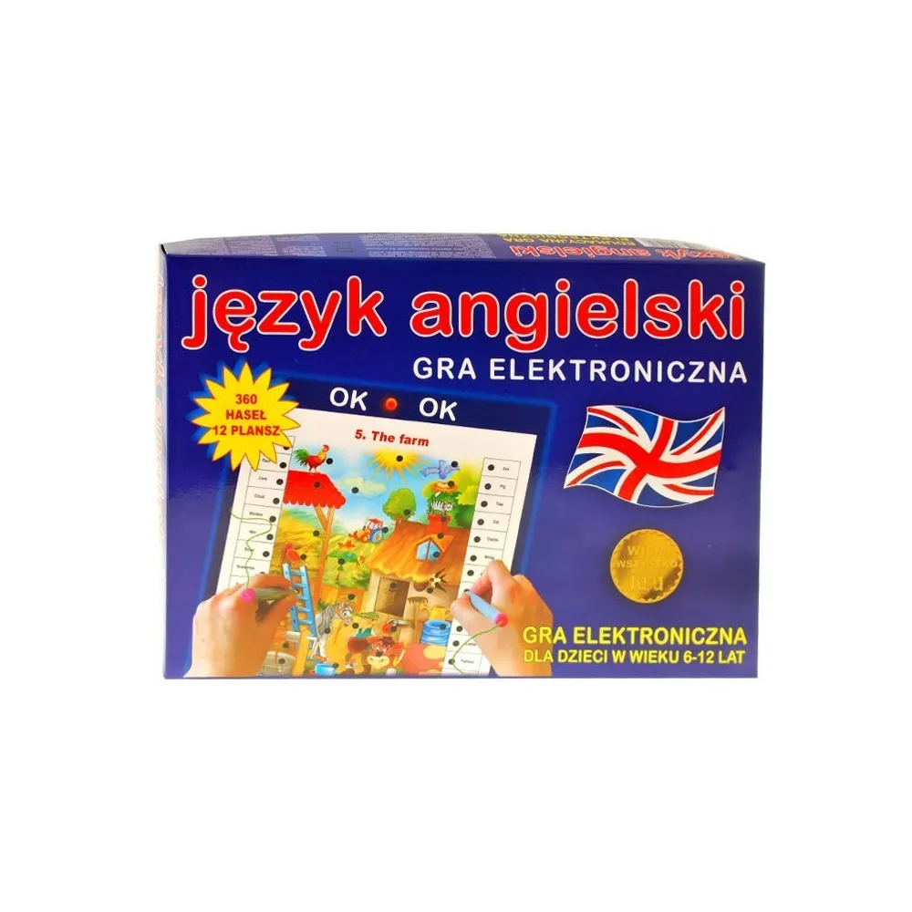 Plansza z angielskimi słówkami i obrazkami z zestawu edukacyjnego