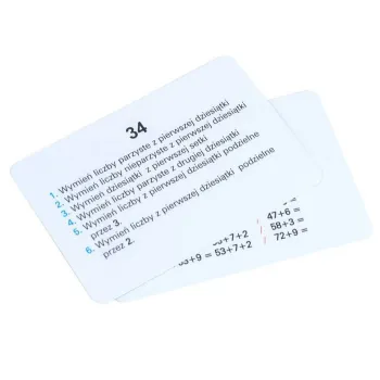 Zestaw kart z działaniami matematycznymi do gry LICZMANIA