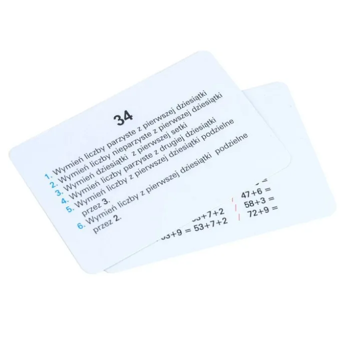 Zestaw kart z działaniami matematycznymi do gry LICZMANIA