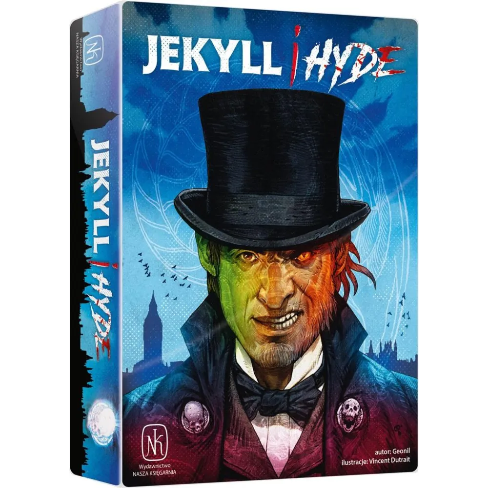 plansza i metalowa figurka gry Jekyll i Hyde podczas rozgrywki