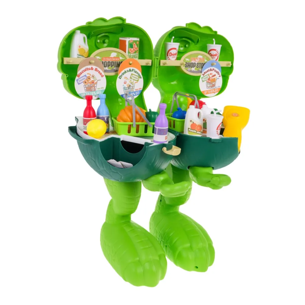 opakowanie zabawki jeżdżący dinozaur i sklep dla dzieci