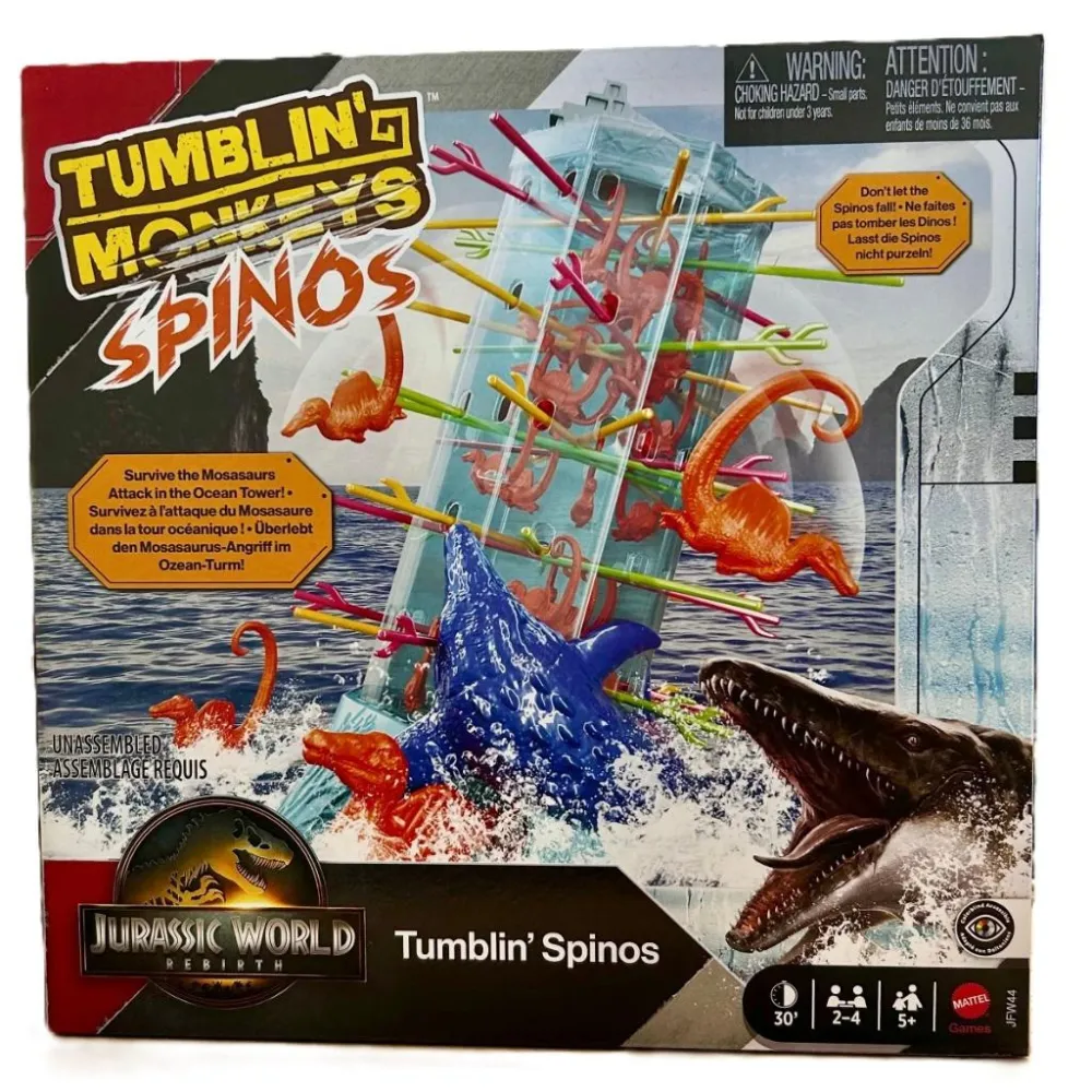 Figurka Spinosaurusa Jurassic World Tumblin' Spinos z widocznymi detalami dinozaura