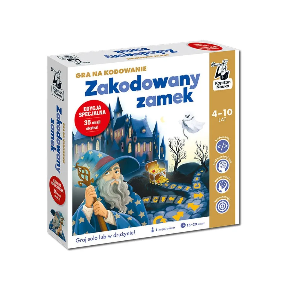 Zakodowany zamek gra planszowa z kolorową grafiką na okładce