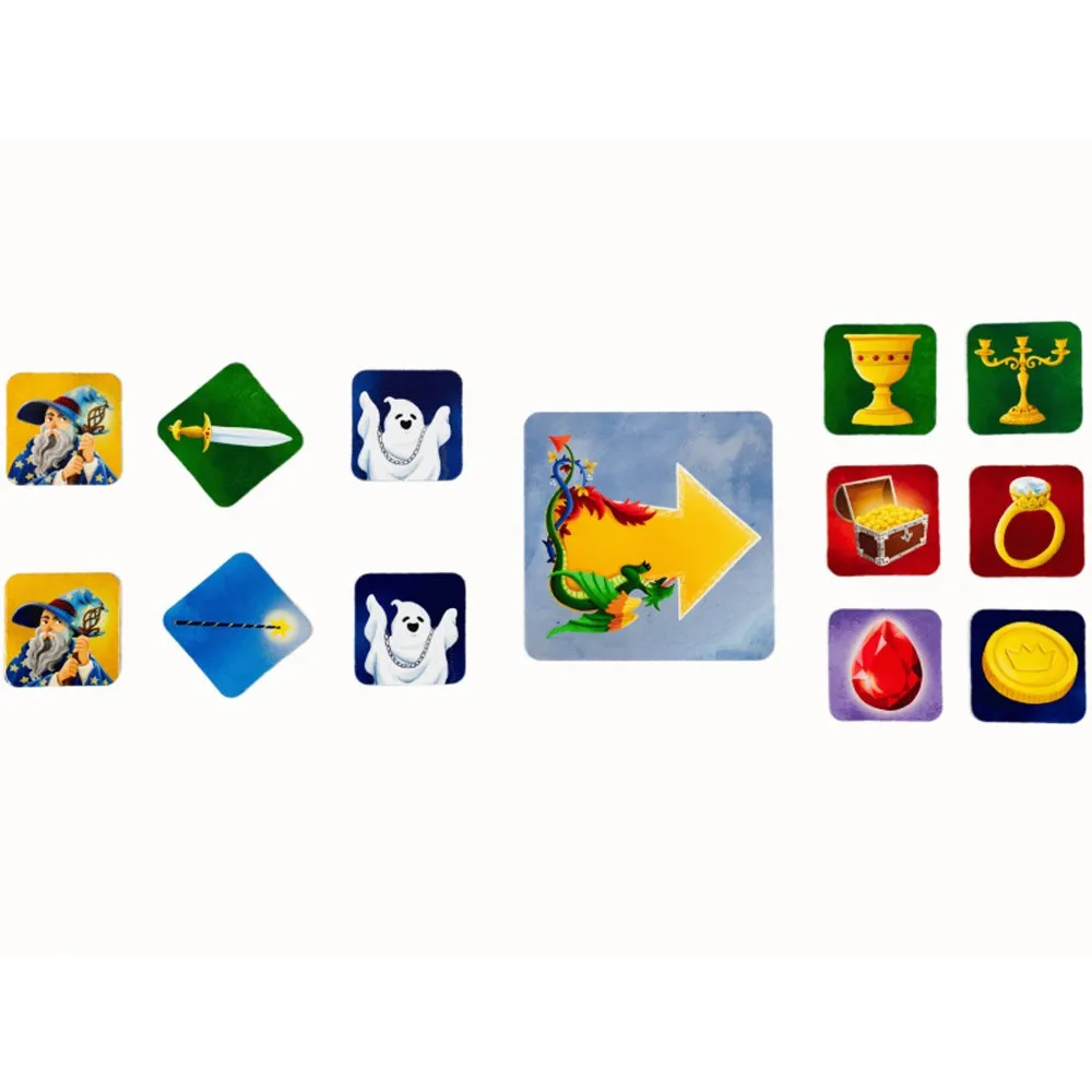 Elementy gry Zakodowany zamek rozłożone na stole do zabawy