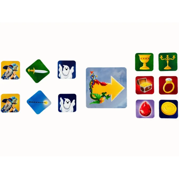 Elementy gry Zakodowany zamek rozłożone na stole do zabawy