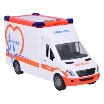 szczegółowe wnętrze karetki z widoczną deską rozdzielczą i siedzeniami