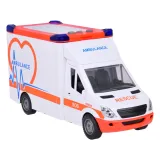 szczegółowe wnętrze karetki z widoczną deską rozdzielczą i siedzeniami