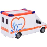 wyjmowane nosze znajdujące się wewnątrz zabawkowej karetki pogotowia