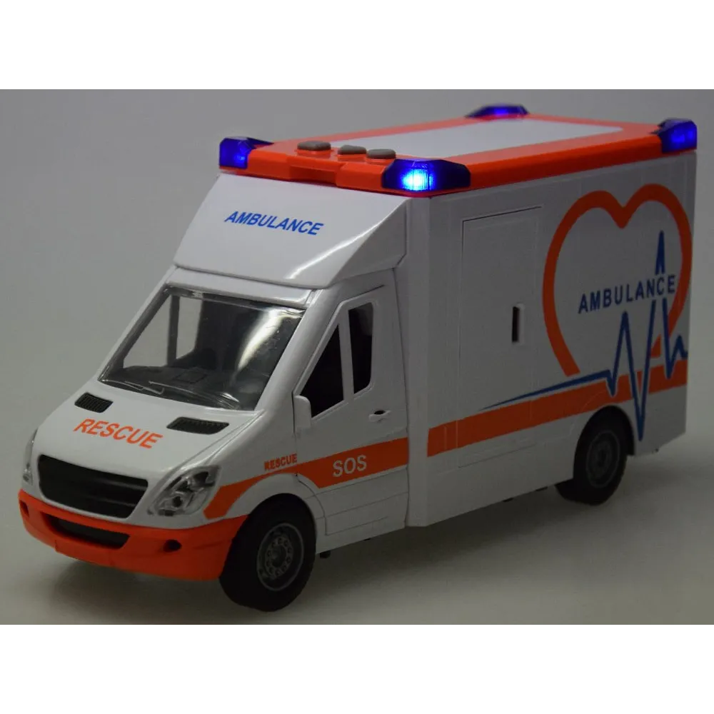 karetka na tle dzieci podczas kreatywnej zabawy ratunkowej