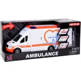 zbliżenie na panel sterowania i detale kokpitu zabawkowego ambulansu