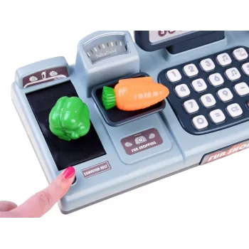 dziecięca kasa fiskalna z LCD i akcesoriami gotowa do zabawy