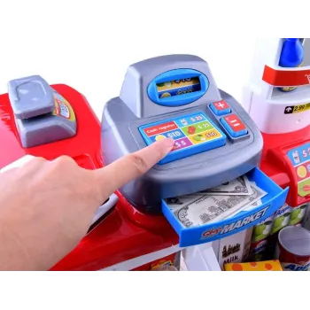 zbliżenie na otwartą szufladę kasy fiskalnej