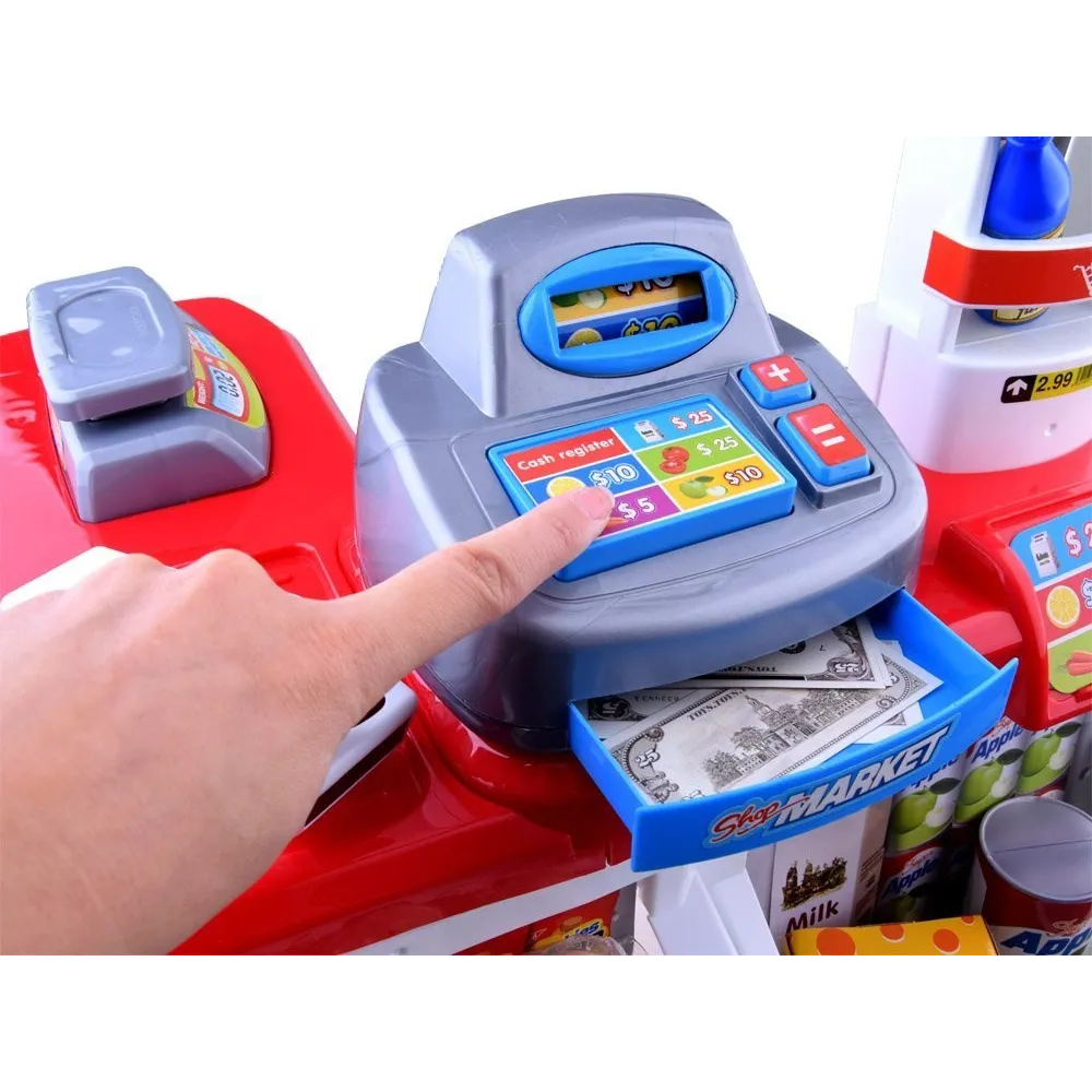 zbliżenie na otwartą szufladę kasy fiskalnej