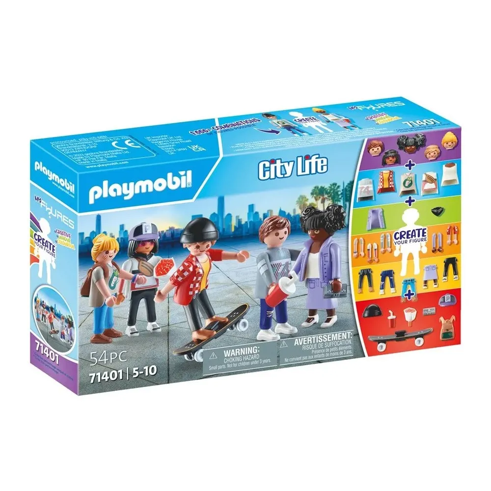 Elementy zestawu Playmobil rozłożone na płasko, gotowe do składania