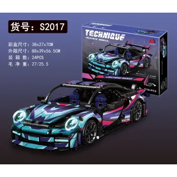 model sportowego auta z klocków w dynamicznej kolorystyce