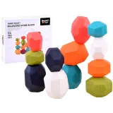 Kolorowe geometryczne klocki KAMIENIE ułożone w piramidę