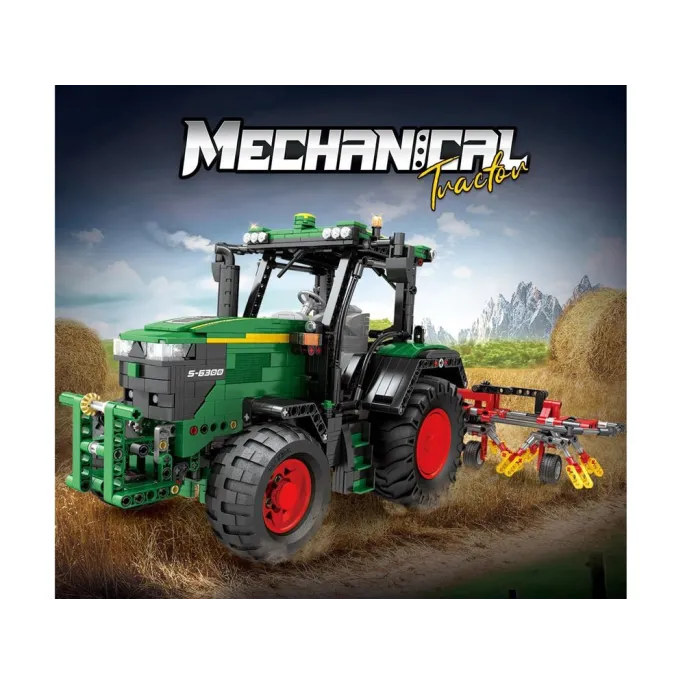 Opakowanie zestawu klocków z ilustracją złożonego traktora