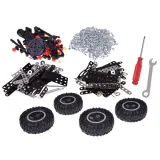 konstrukcyjna ciężarówka z widocznymi przednimi reflektorami