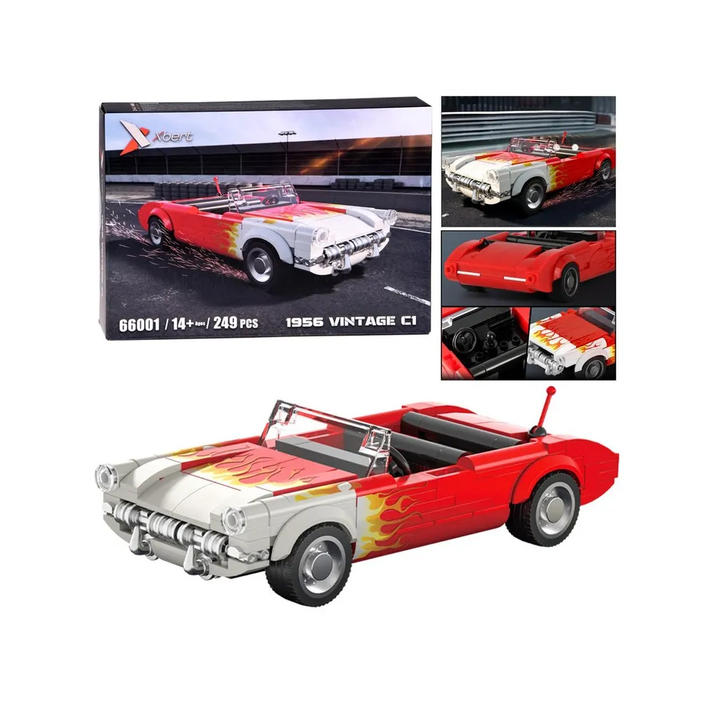 Klocki do złożenia klasycznego czerwonego hot roda roadstera