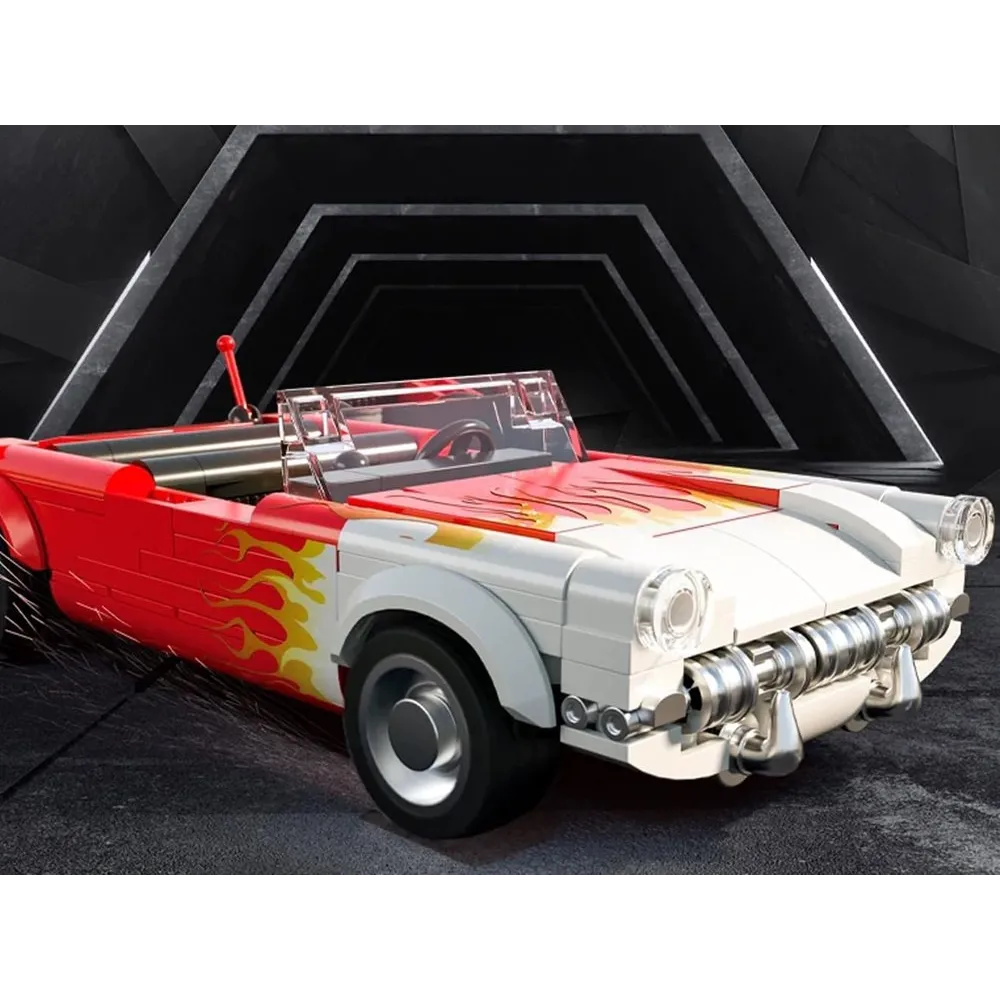 Widok gotowego modelu roadstera w stylu amerykańskich lat 50.