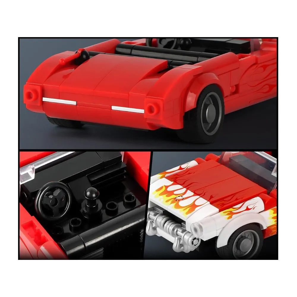 Opakowanie zestawu klocków samochód klasyczny hot rod z elementami