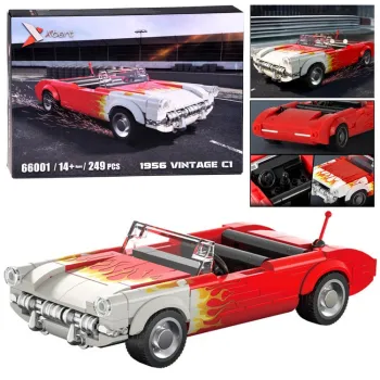 klocki konstrukcyjne hot rod roadster w czerwonej kolorystyce