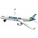 Zbliżenie na skrzydła i okna zabawkowego samolotu z klocków