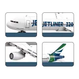 Gotowy model samolotu Jetliner 320 ustawiony na ekspozycji