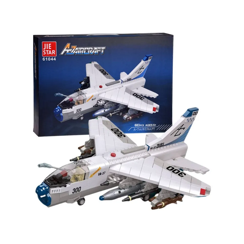 Model samolotu szturmowego LTV A-7 Corsair II z klocków konstrukcyjnych