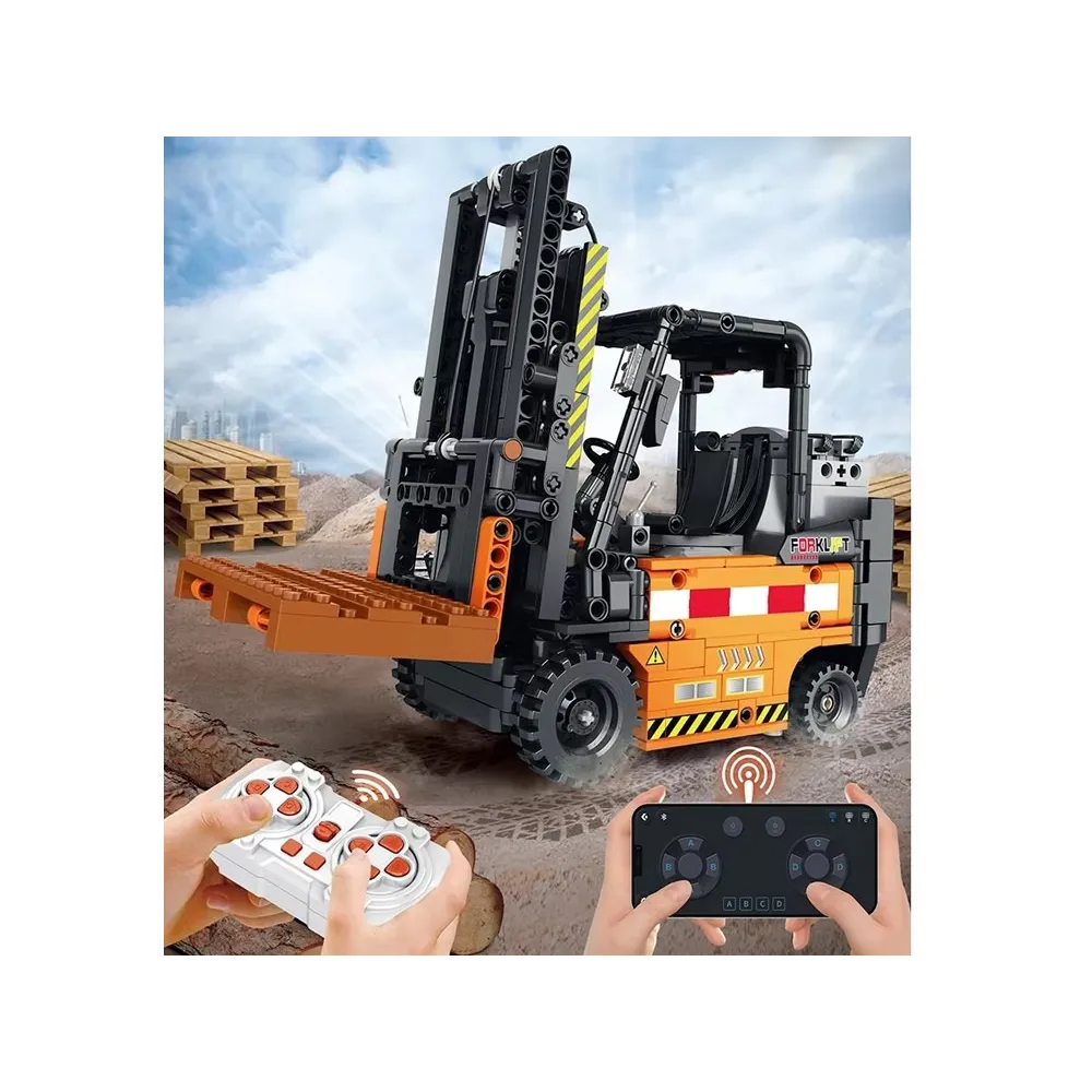 komplet elementów zestawu konstrukcyjnego rozłożony przed złożeniem