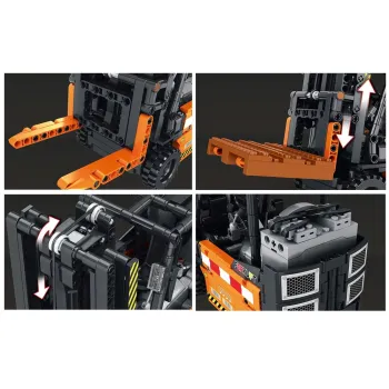 ruchomy układ kierowniczy modelu wózka widłowego w trakcie zabawy