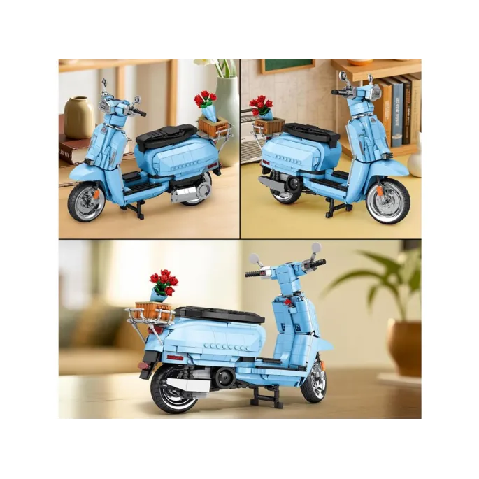 Oznaczenia marki oraz naklejki na detalach skutera Lambretta