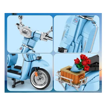 Szczegółowa miniatura włoskiego skutera z widoczną przednią lampą