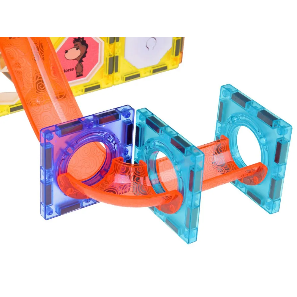 Ruch kuli po podświetlanym torze zbudowanym z magnetycznych elementów