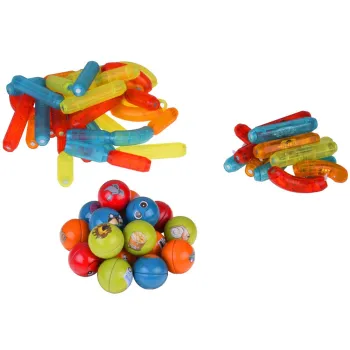 Klocki magnetyczne 3D Kolorowe Podświetlane klocki dla dzieci 76ele ZA5239