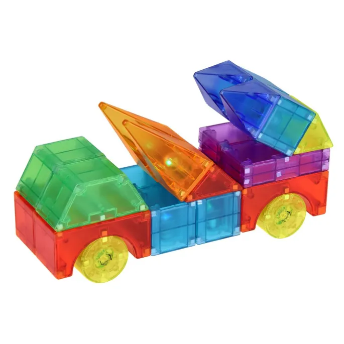 zestaw 64 elementów klocków magnetycznych z efektem świetlnym