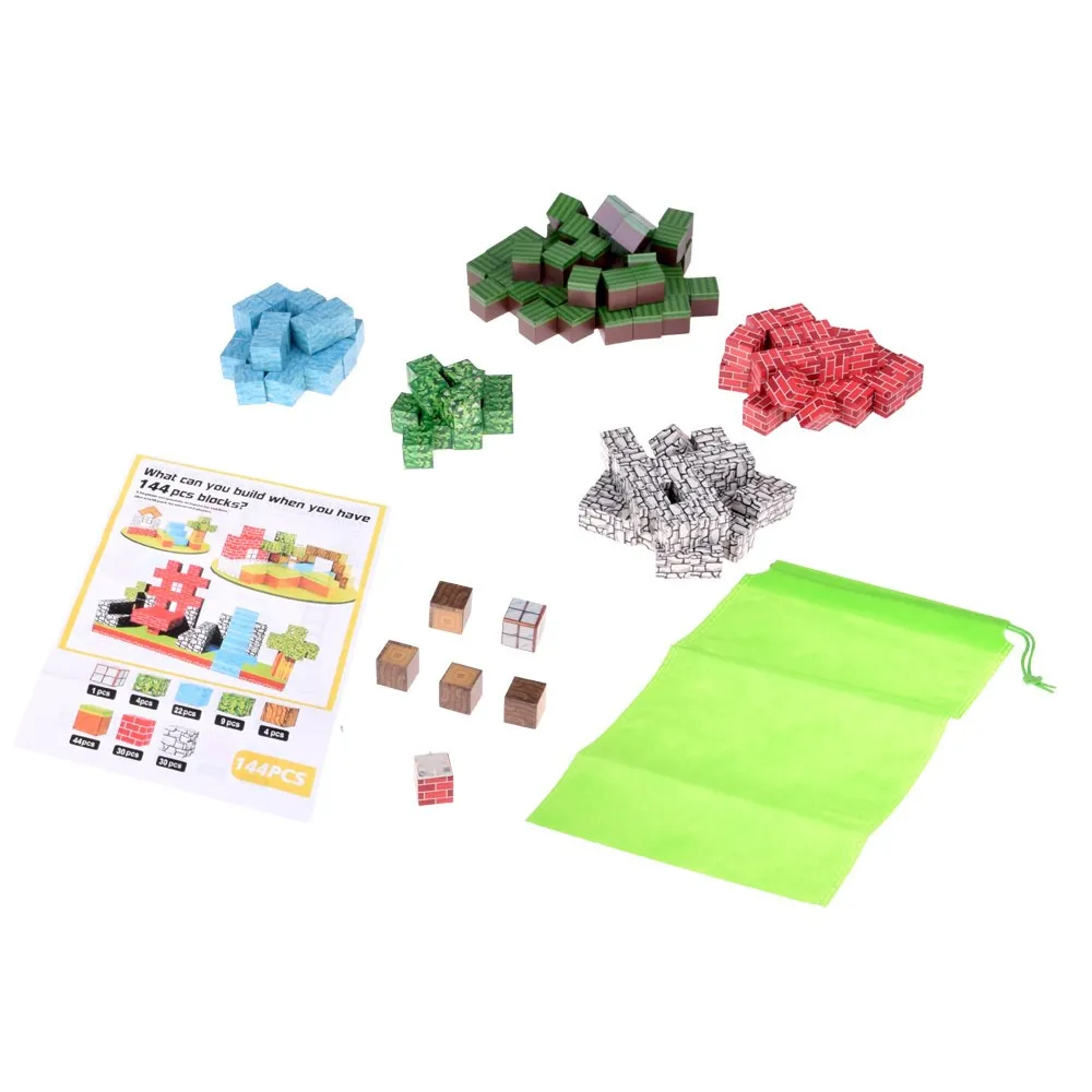 Kolorowe sześcienne klocki magnetyczne ułożone na stole