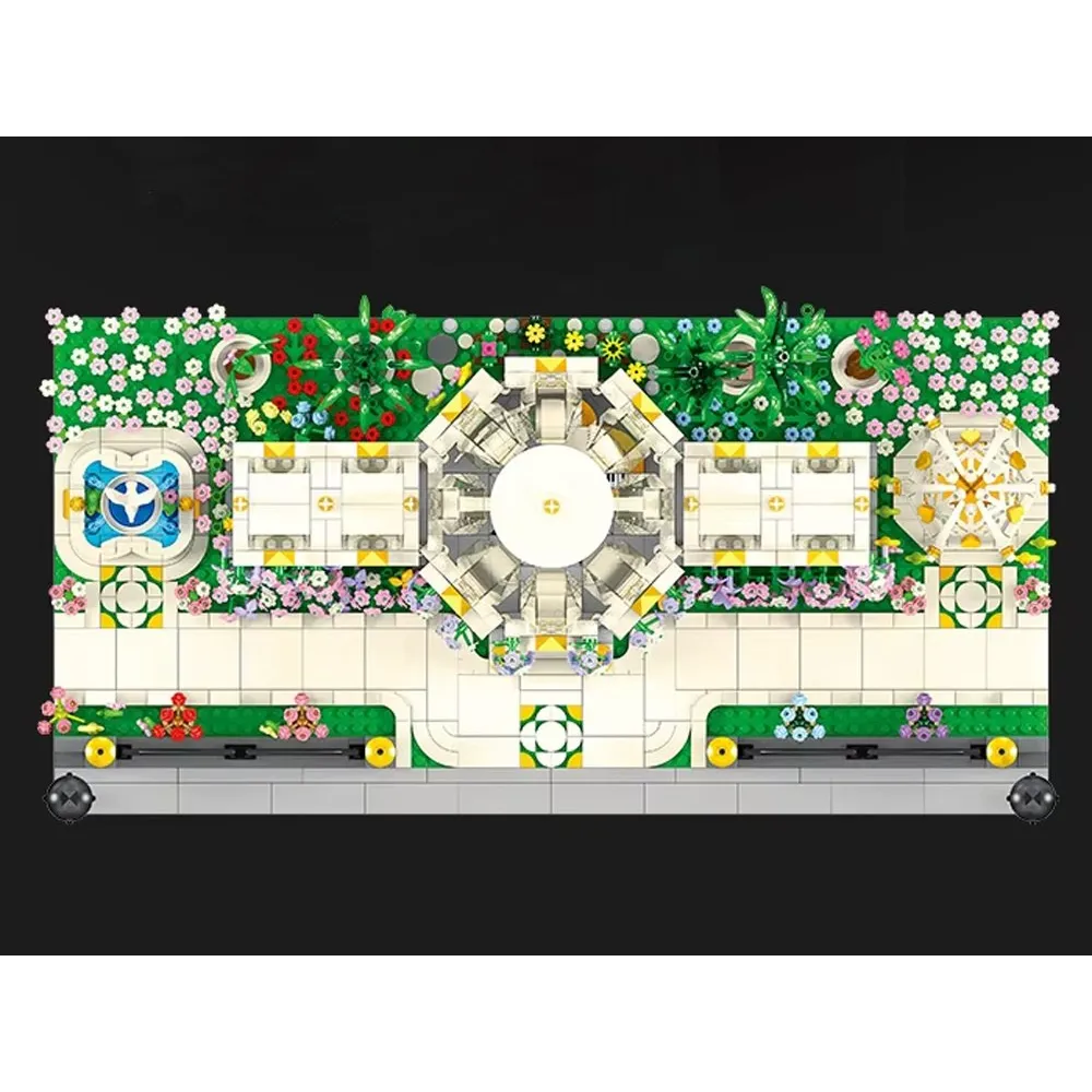 Realistyczne szczegóły ogrodowe: pergole, donice, palmy z klocków