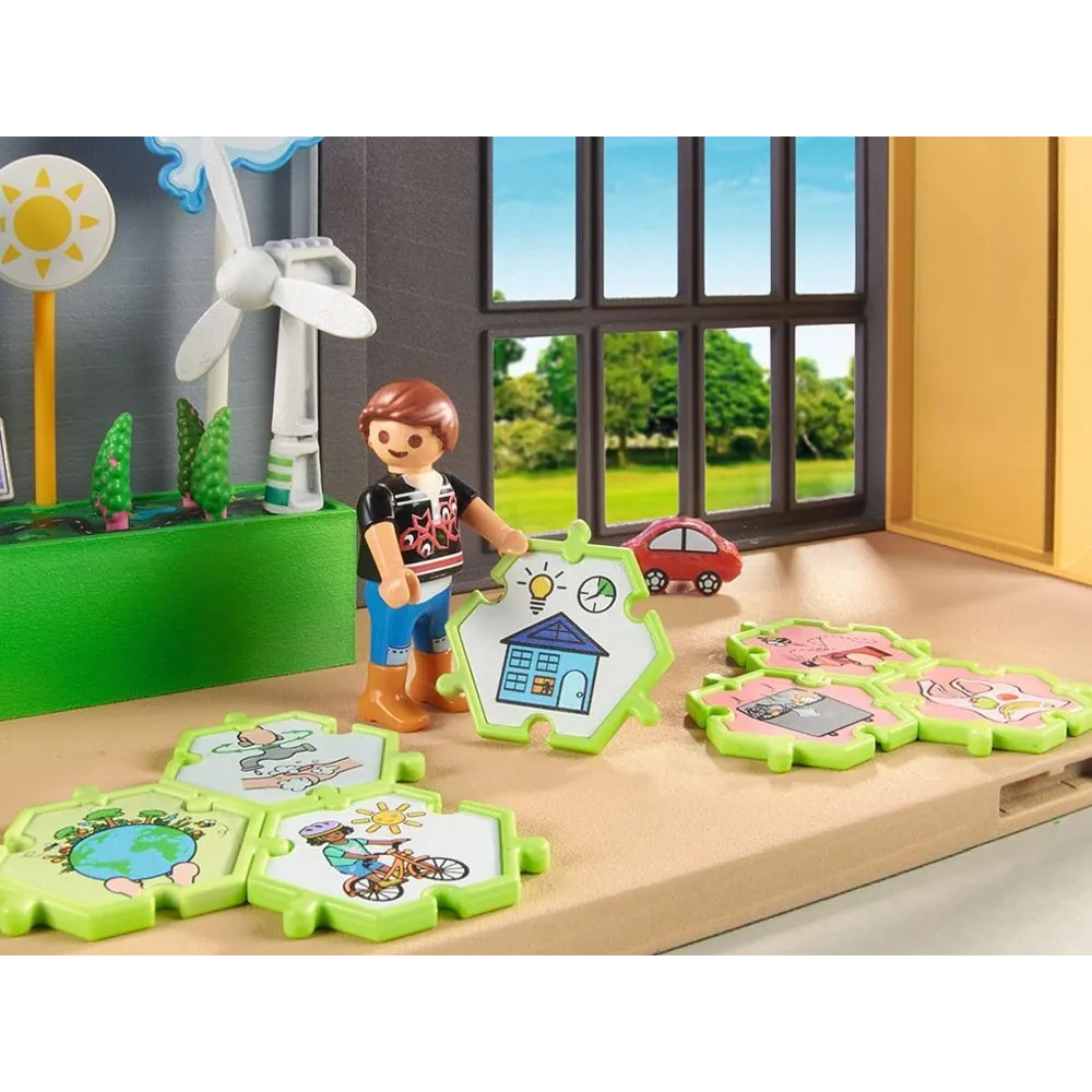 Rośliny i akcesoria ekologiczne z Playmobil 71331 na planszy