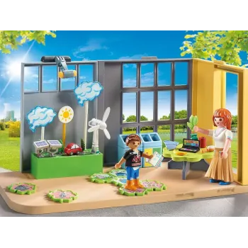 Elementy wyposażenia szkolnej sali w Playmobil 71331 podczas zabawy