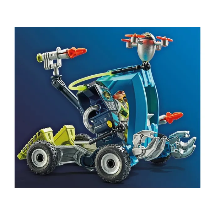 dwie figurki mężczyzn z akcesoriami słuchawkowymi i hełmami Playmobil