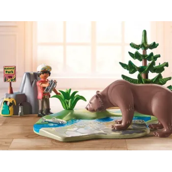 podstawka z rzeką i drzewo iglaste dołączone do klocków playmobil