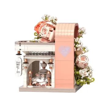 Klocki Romantyczna sala ślubna z witryną + kwiaty i suknia 1047-ele ZA5739