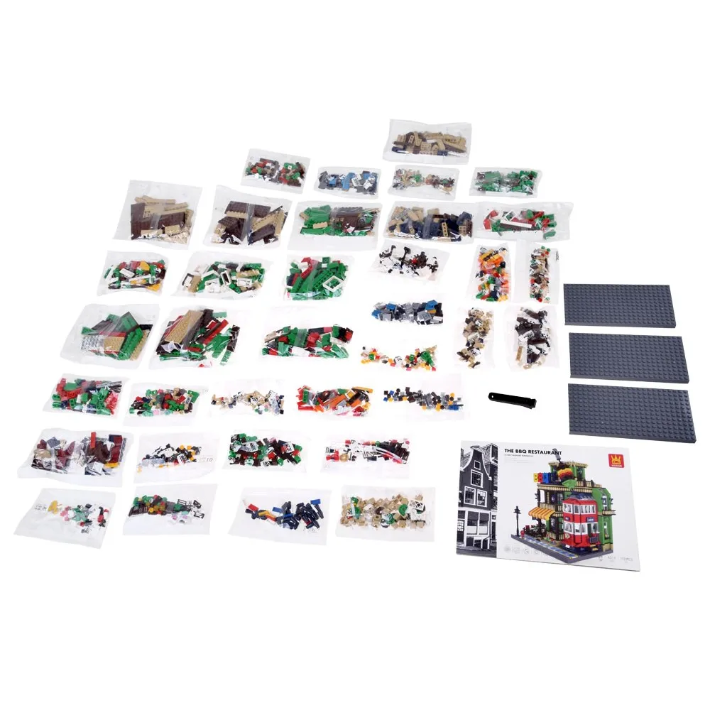 Klockowa restauracja BBQ z klasyczną paryską lampą uliczną